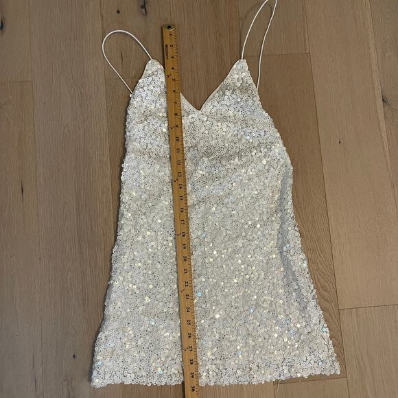 Lulus Force of Fashion White Backless Sequin Mini Dress White Size Womens XS - Picture 4 of 9